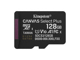 MEMORIA FLASH MICRO SD KINGSTON SDXC CANVAS SELECT PLUS 128GB 150MB/S UHS-I U1 V10 SIN/ADAPTADOR (SDCS3/128GBSP)